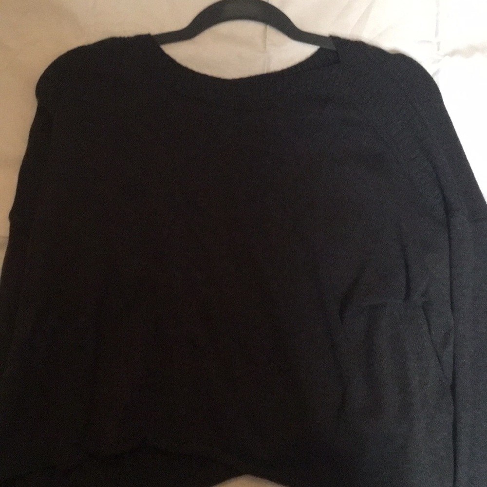 Cropped long sleeve sweater